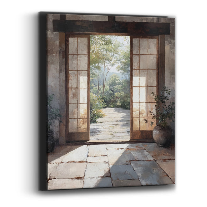 Shoji Door Courtyard Japandi Canvas Wall Art