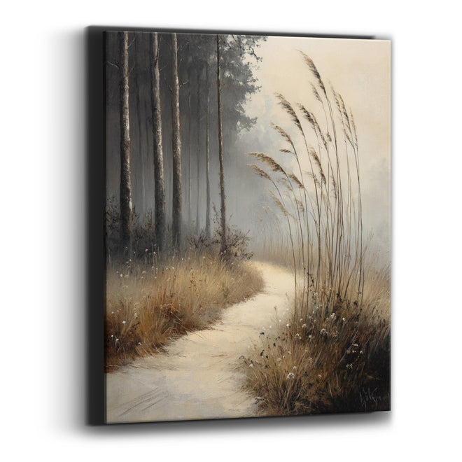 Misty Meadow Path Landscape Canvas Wall Art