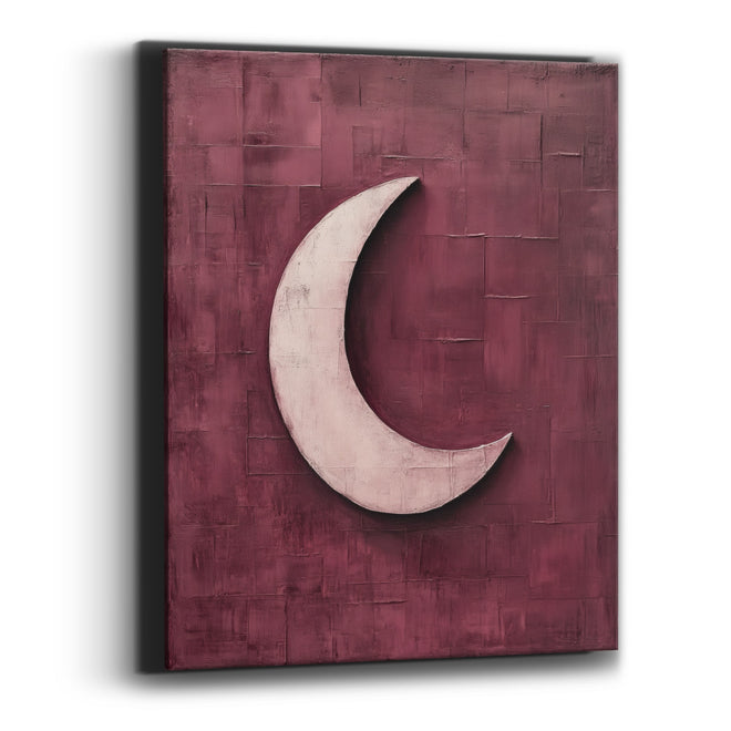 Blush Crescent Moon Contemporary Abstract Canvas Wall Art
