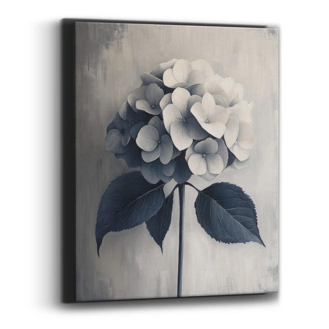 Navy Gray Hydrangea Tone on Tone Canvas Wall Art
