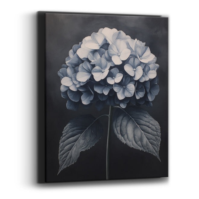 Moonlit Hydrangea Dome Charcoal Luxe Canvas Wall Art