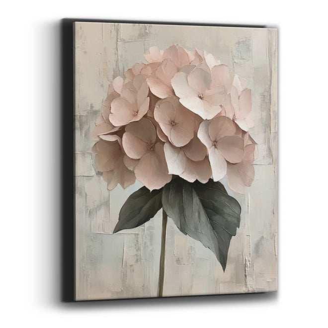 Blush Hydrangea Palette Knife Romantic Canvas Wall Art