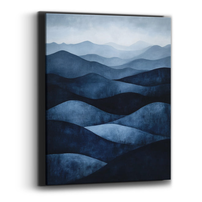 Dusk Indigo Rolling Dunes Abstract Canvas Wall Art