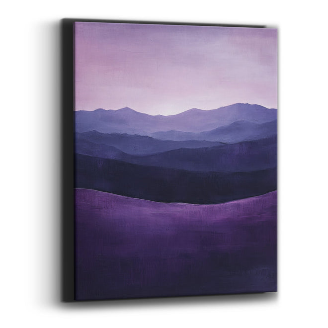 Violet Dusk Ridgeline Minimalist Landscape Canvas Wall Art