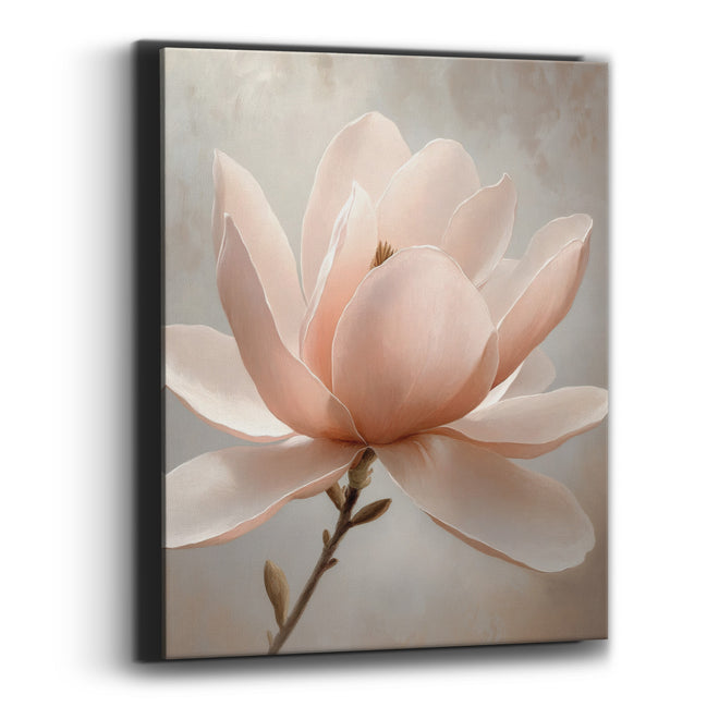 Luminous Peach Magnolia Soft Glow Canvas Wall Art