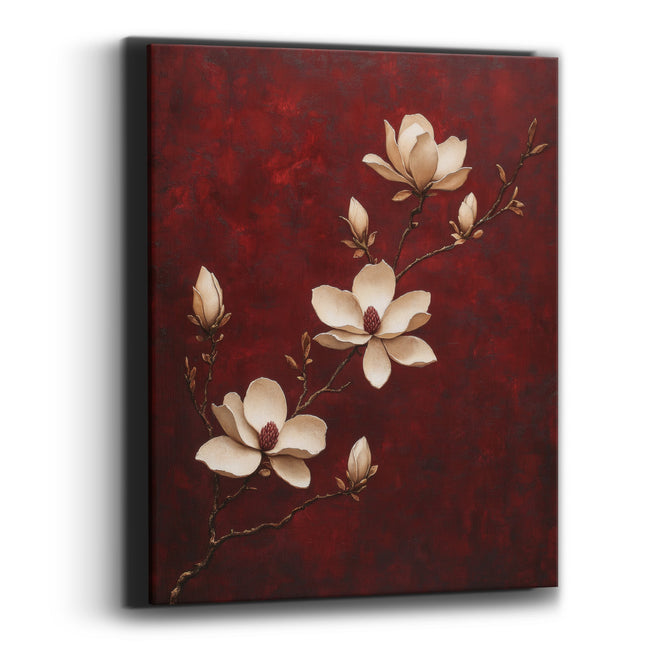 Ivory Magnolia Branch Classic Elegance Canvas Wall Art