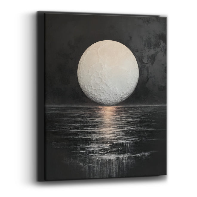 Pale Moon Dark Sea Celestial Canvas Wall Art
