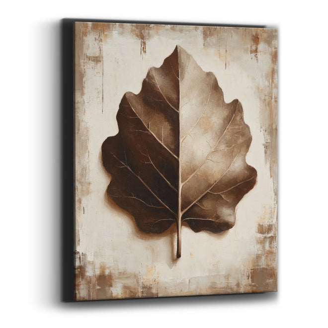 Espresso Brown Leaf Study Botanical Canvas Wall Art