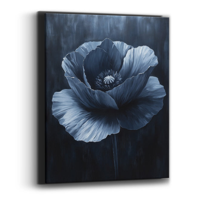 Navy Poppy Moody Botanical Canvas Wall Art