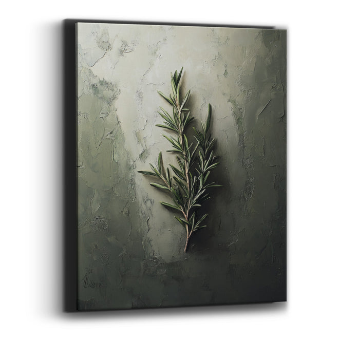 Rosemary Sprig Sage Green Botanical Canvas Wall Art