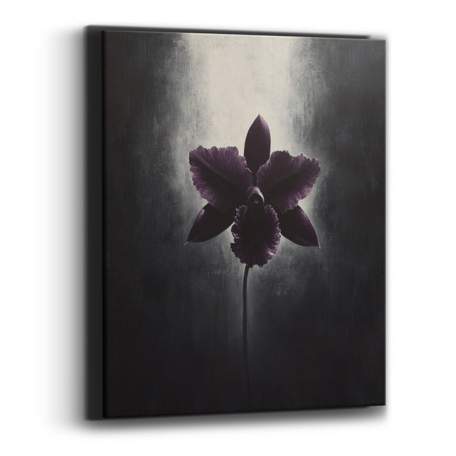 Symmetrical Orchid Silhouette Dramatic Canvas Wall Art