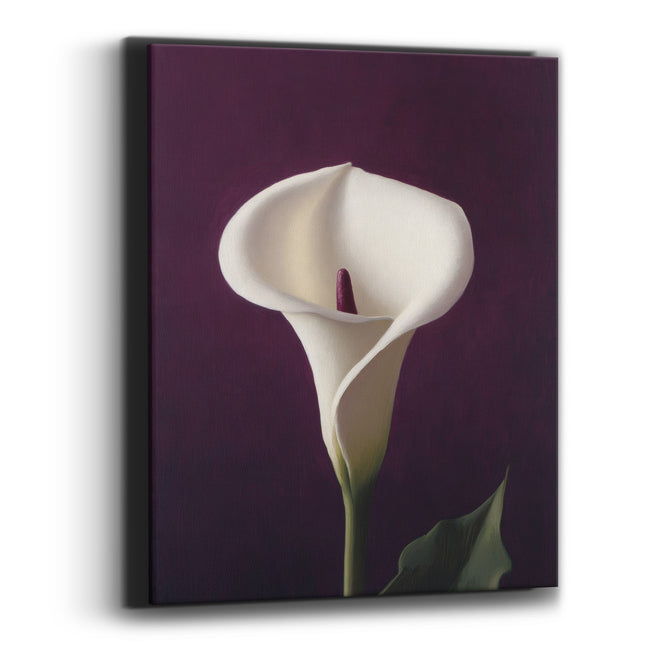 Plum Calla Lily Floral Portrait Canvas Wall Art