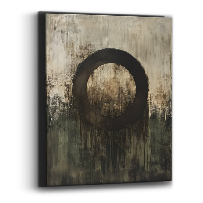 Dark Ring Olive Abstract Modern Canvas Wall Art