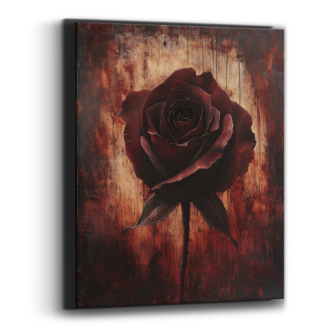 Ember Rose Weathered Wood Gothic Canvas Wall Art