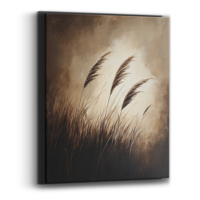 Swaying Grass Plumes Neutral Botanical Canvas Wall Art