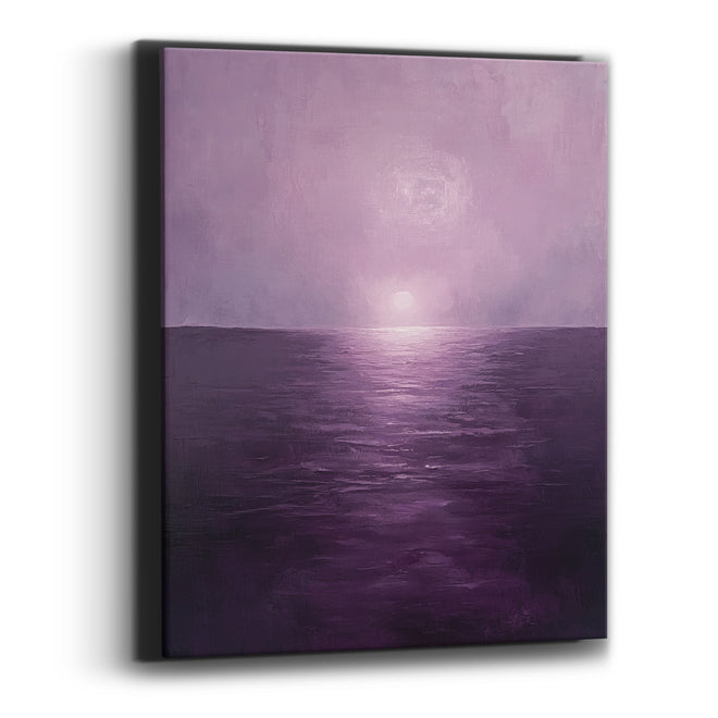 Violet Haze Seascape Minimalist Canvas Wall Art