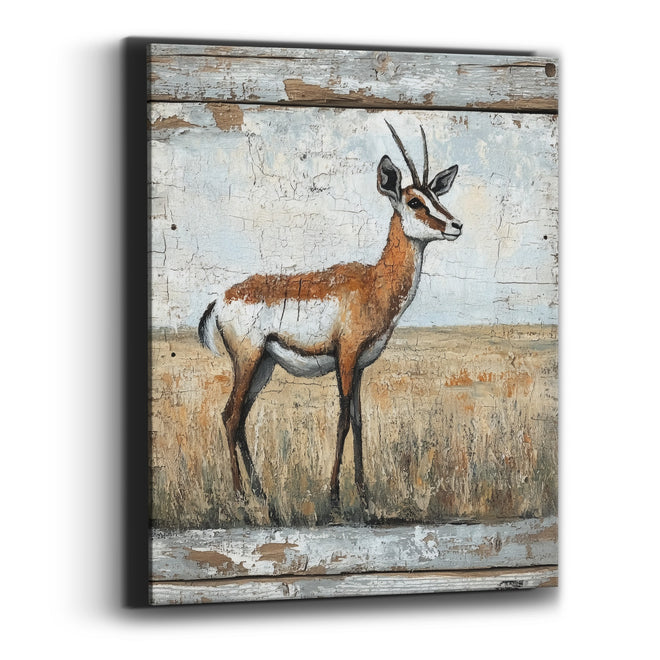 Right Facing Pronghorn Cracked Prairie Canvas Wall Art
