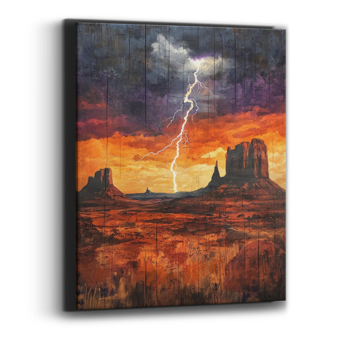 Desert Storm Lightning Western Canvas Wall Art