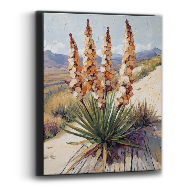 Blooming Yucca Spires Desert Western Canvas Wall Art