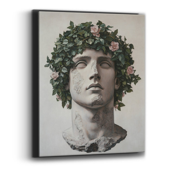 Ivy Crowned Classical Bust Portrait Canvas Wall Art