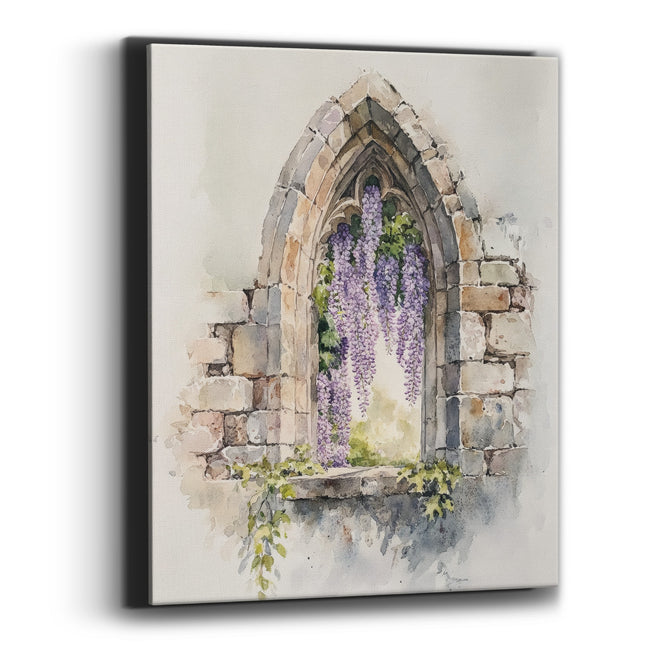 Wisteria Ruined Archway Garden Classic Canvas Wall Art