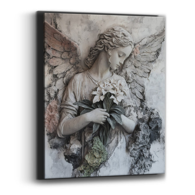 Pale Angel White Lilies Classic Canvas Wall Art