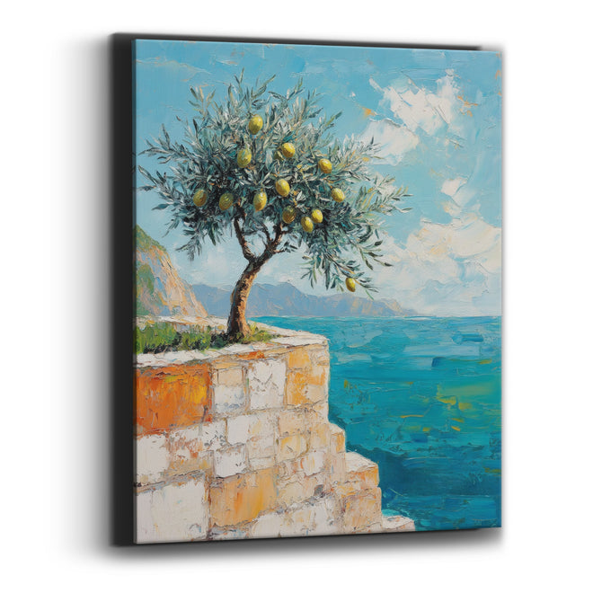 Olive Terrace Seaview Coastal Decor Canvas Wall Art