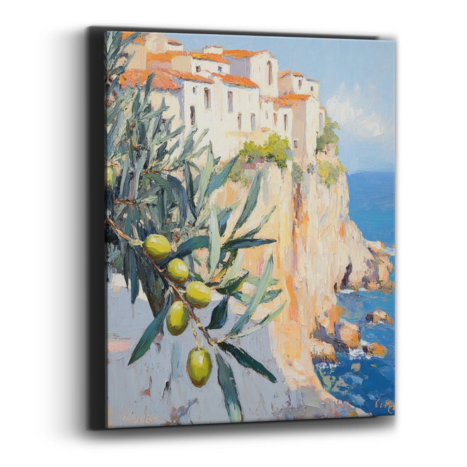 Olive Branch Coastal Village Impressionist Canvas Wall Art