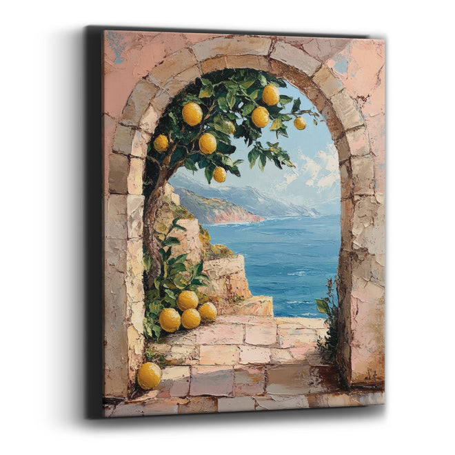 Lemon Arch Terrace Coastal Boho Canvas Wall Art