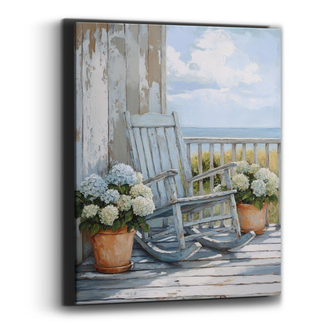 Dune Grass Porch Rocker Coastal Canvas Wall Art