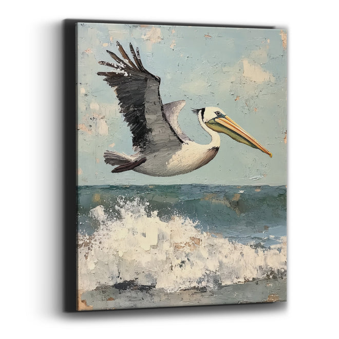 Pelican Wings Raised Coastal Canvas Wall Art