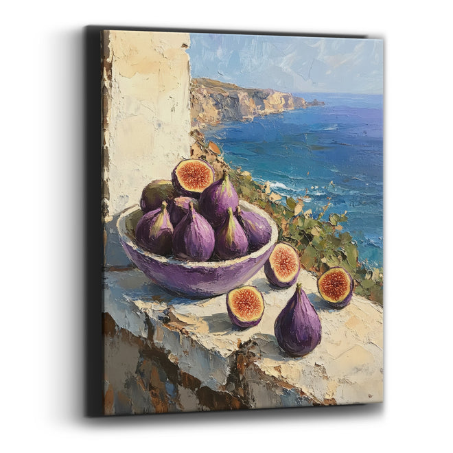 Purple Fig Seaside Still Life Canvas Wall Art