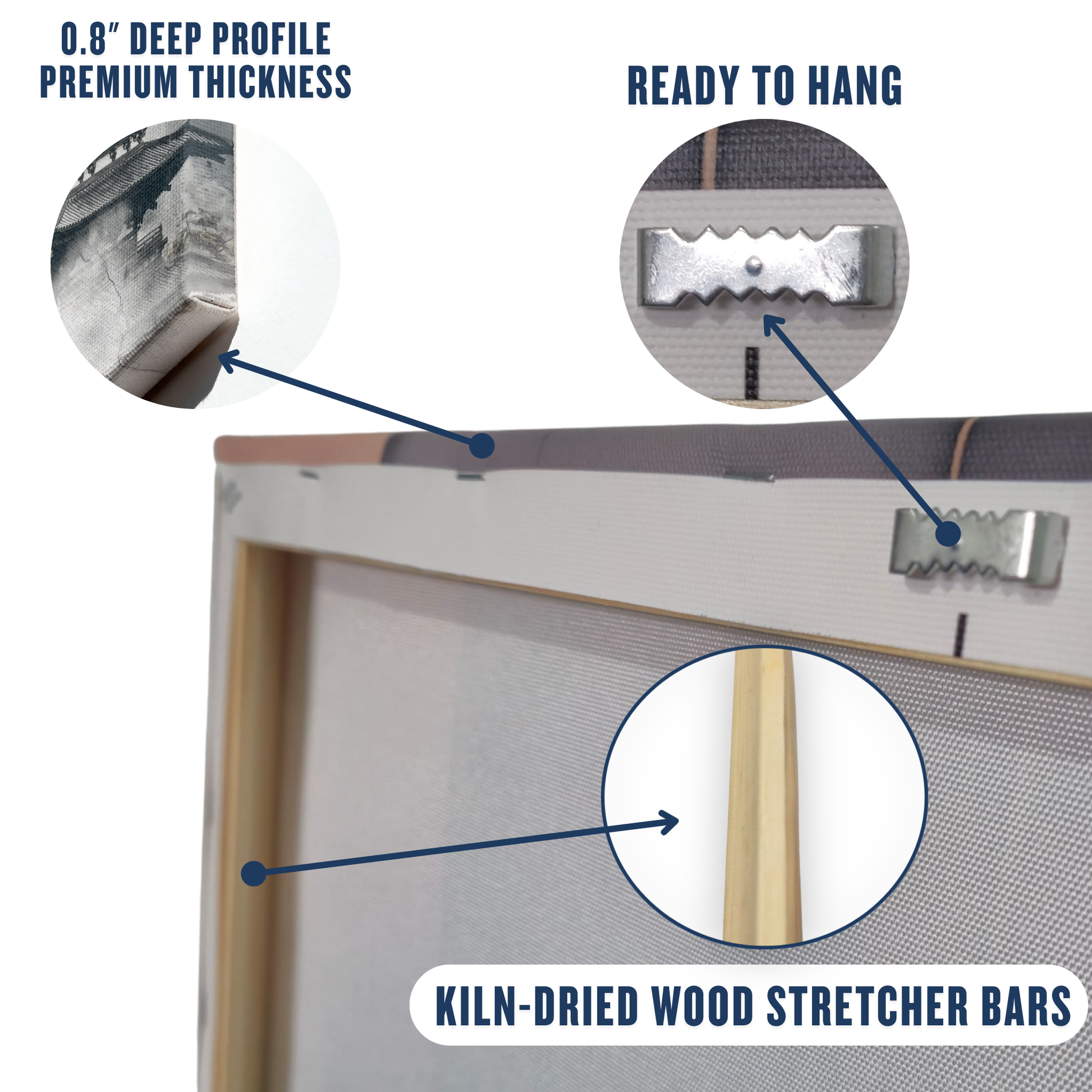 Zen Stone Stack Art Gold Accent Japandi Canvas Wall Art — Ready to Hang